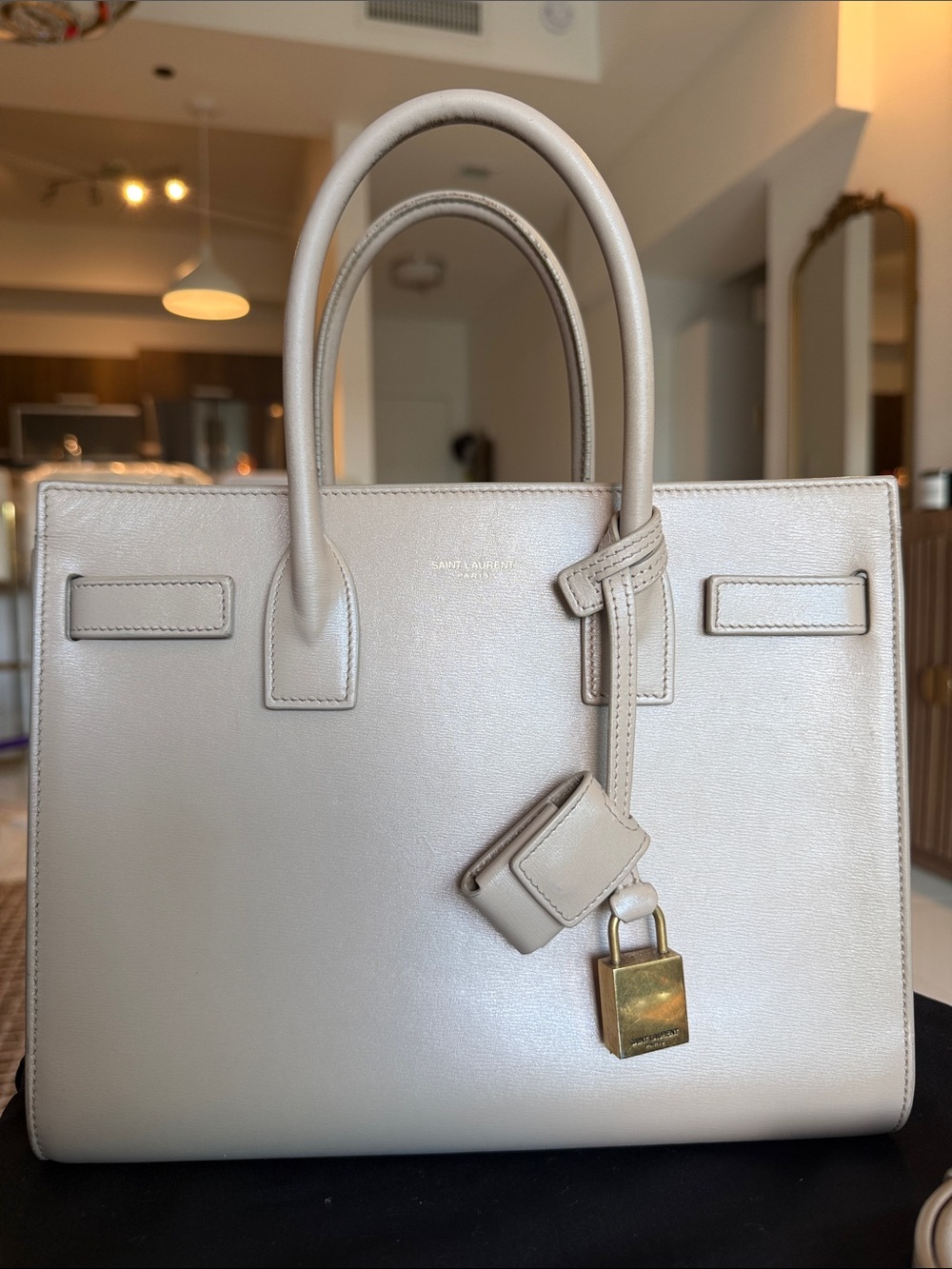 Saint Laurent Sac de Jour Baby in Smooth Leather Dark Beige - Preowned